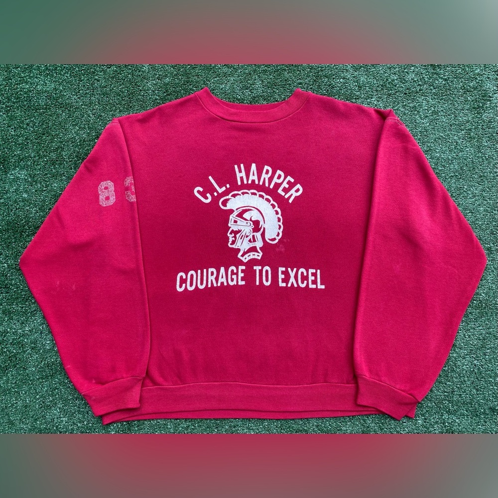 VTG 70’s Russell Athletic Gold Tag C.L Harper Mrs. Lockett Sweatshirt Womens 2XL